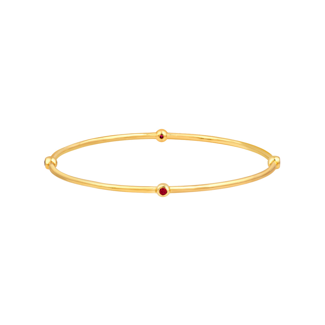 Melodie Bangle (Round Ruby & Diamond)