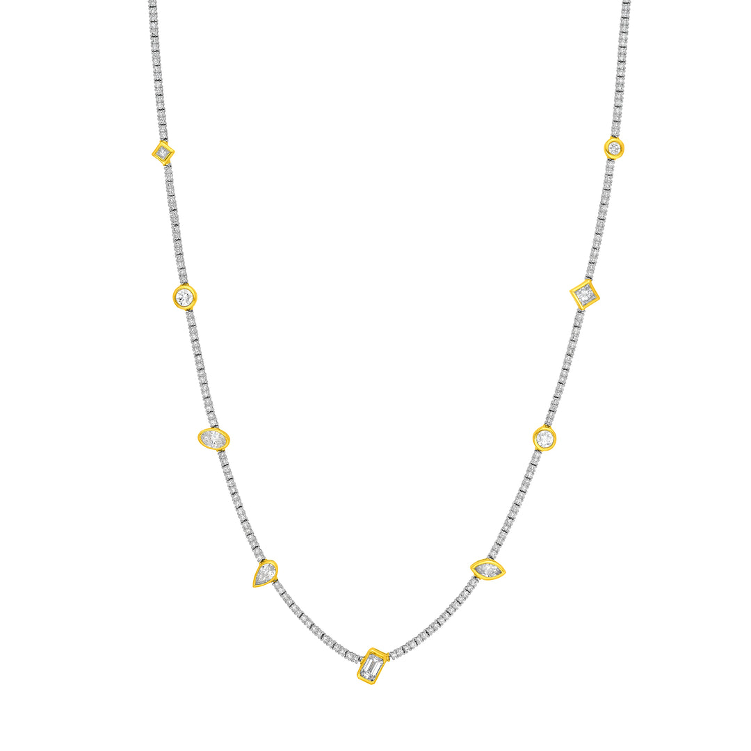 Multi Shape Multi Stone Diamond Necklace