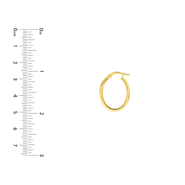 20mm Knife Edge Oval Hoop Earrings