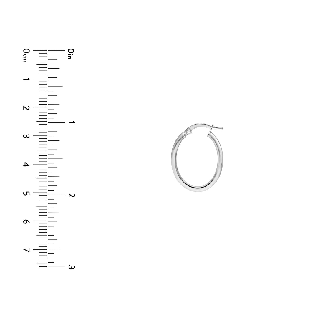 20mm Knife Edge Oval Hoop Earrings