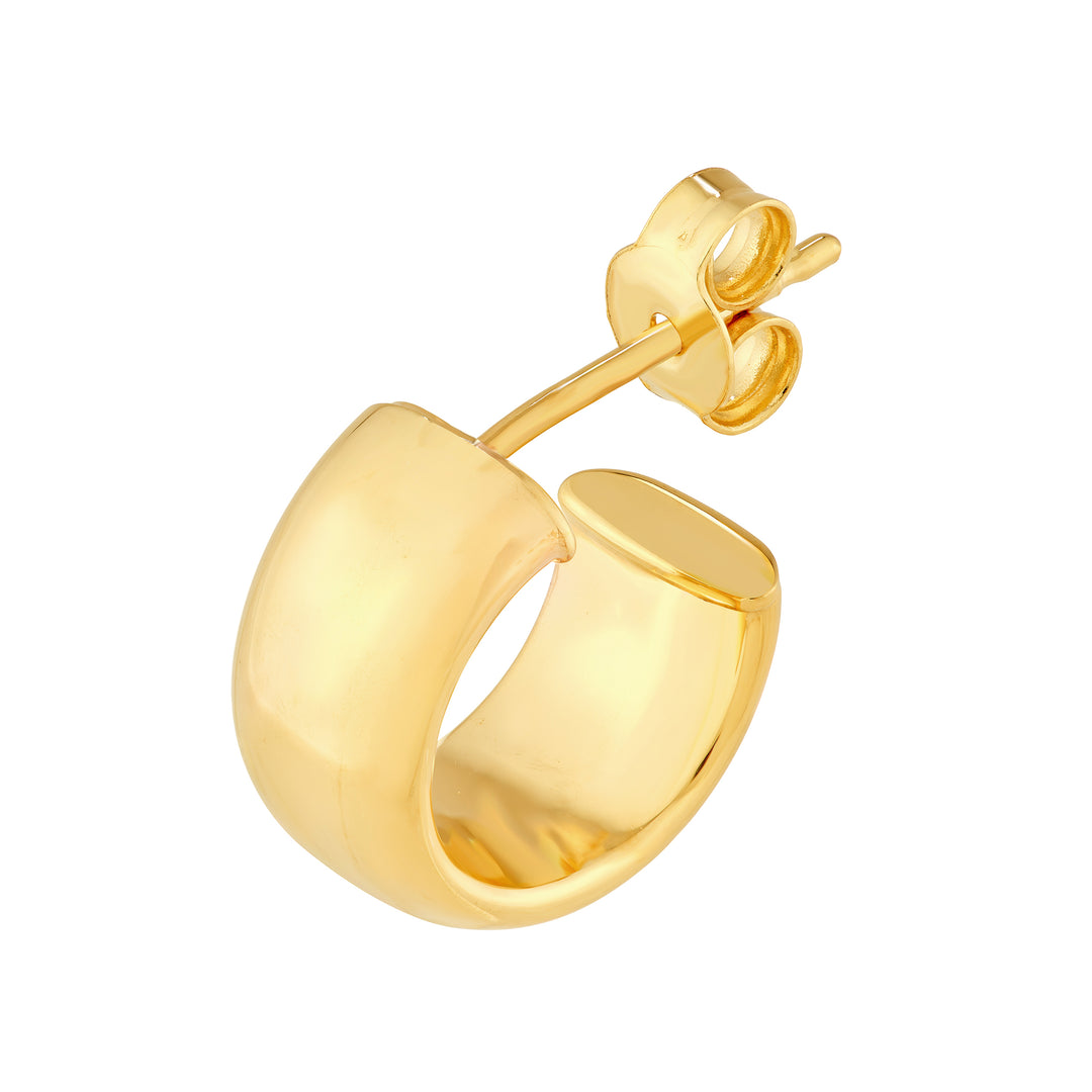 6mm Flat Tube Round Open Hoop Earrings