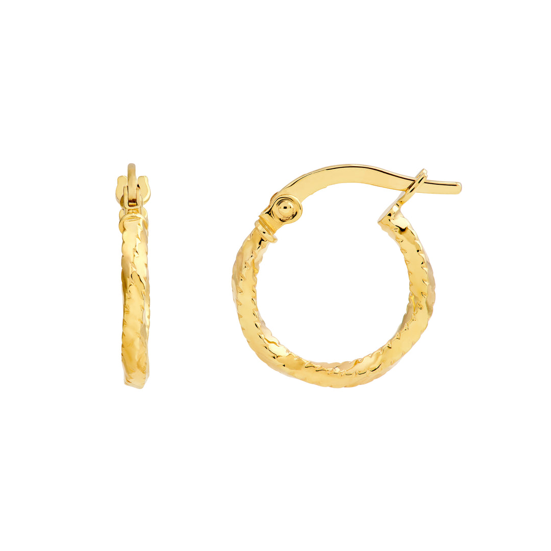 Twisted Square Tube D/C Hoop Earrings