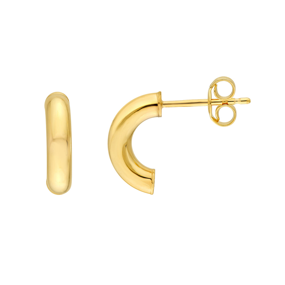 6x3mm Half Round Hoop Earrings
