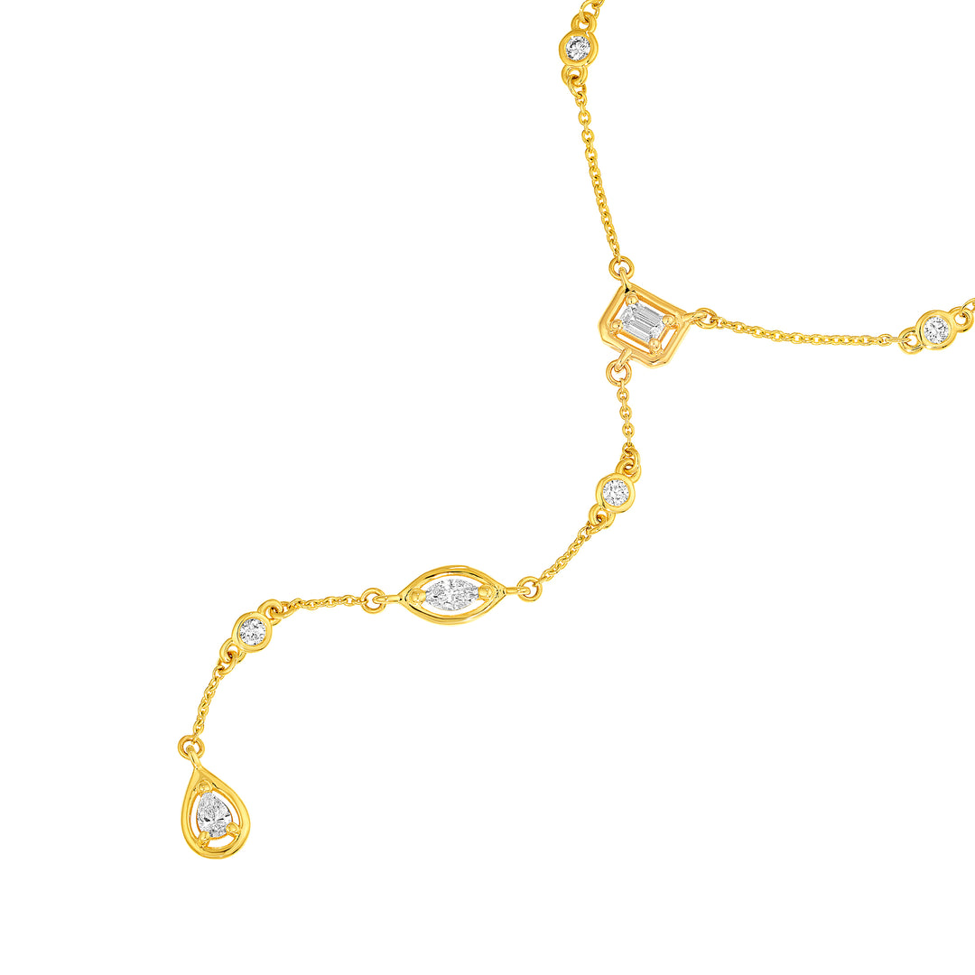 5/8tcw Mixed Diamond Lariat Necklace