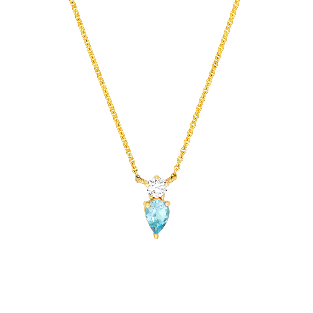 7/8tcw Aqua & 1/6tcw Diamond Necklace