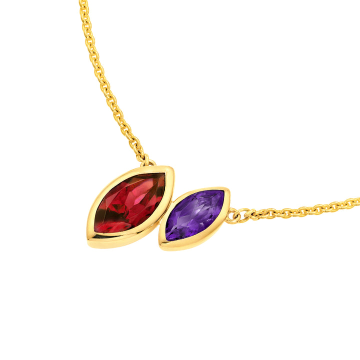 Toi et Moi Necklace (Red Garnet & Amethyst)