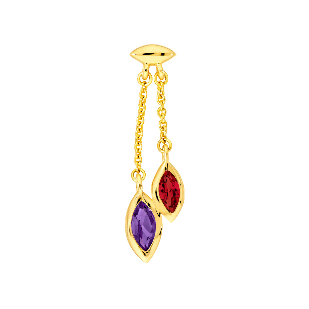 Toi et Moi Earrings (Garnet & Amethyst)