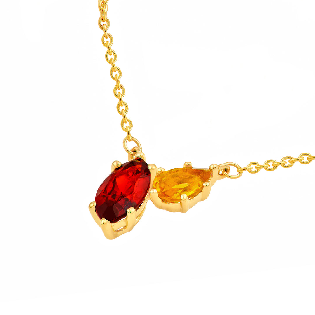Toi et Moi Necklace (Red Garnet & Citrine)