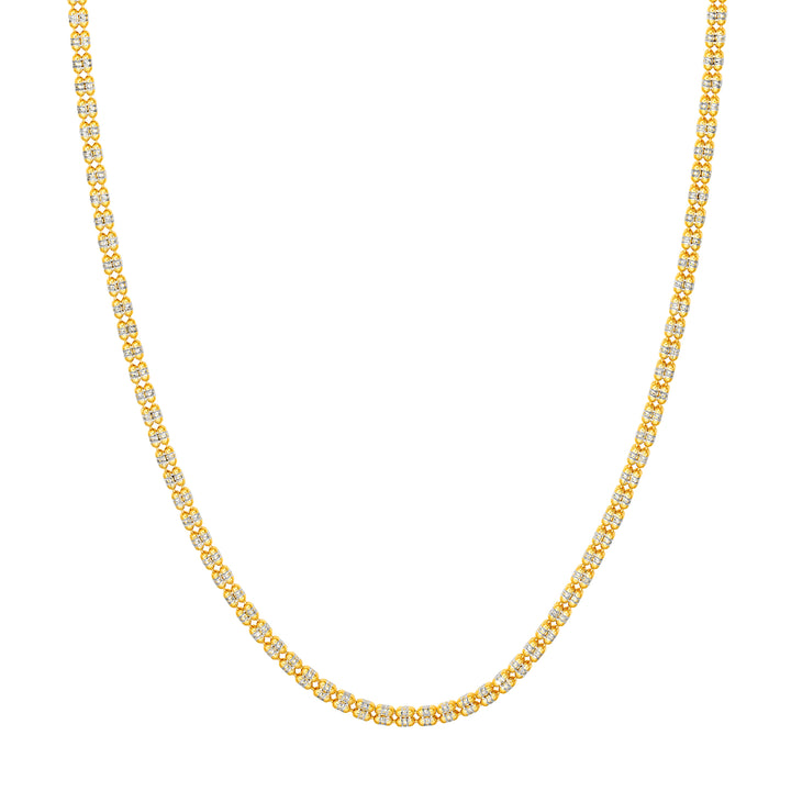 3.6mm Sterling Silver Two-Tone Ice Chain [4 row]