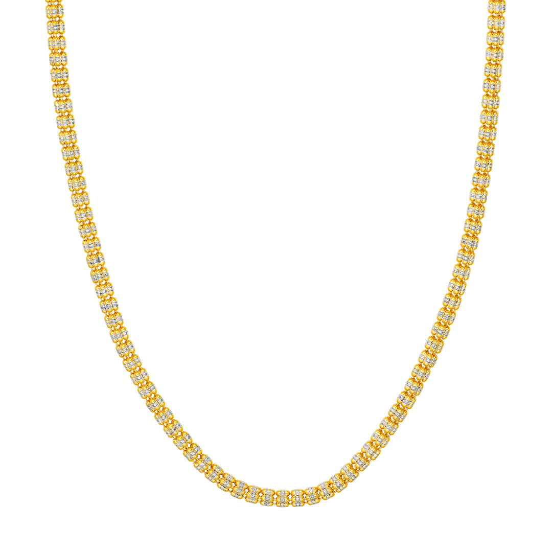 4.85mm Sterling Silver Two Tone Ice Chain [5 row]