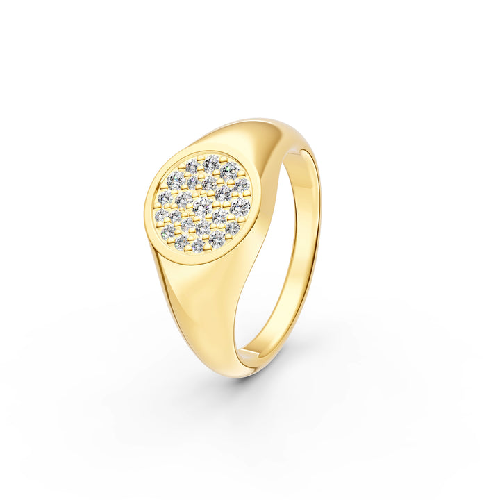 1/6tcw Round Diamond Pavé Pinky Ring