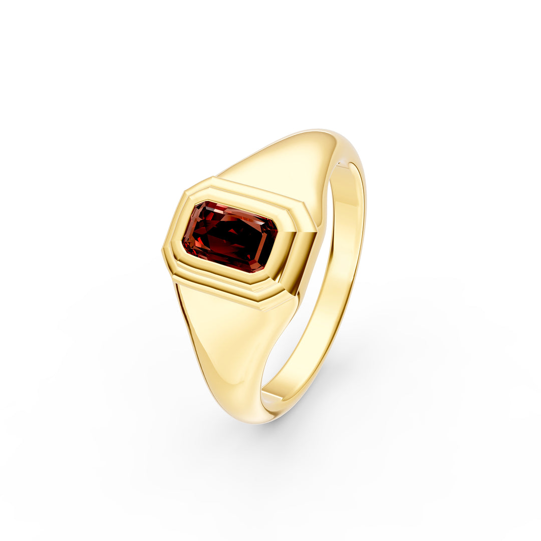 1/3ct Emerald Red Garnet Pinky Ring