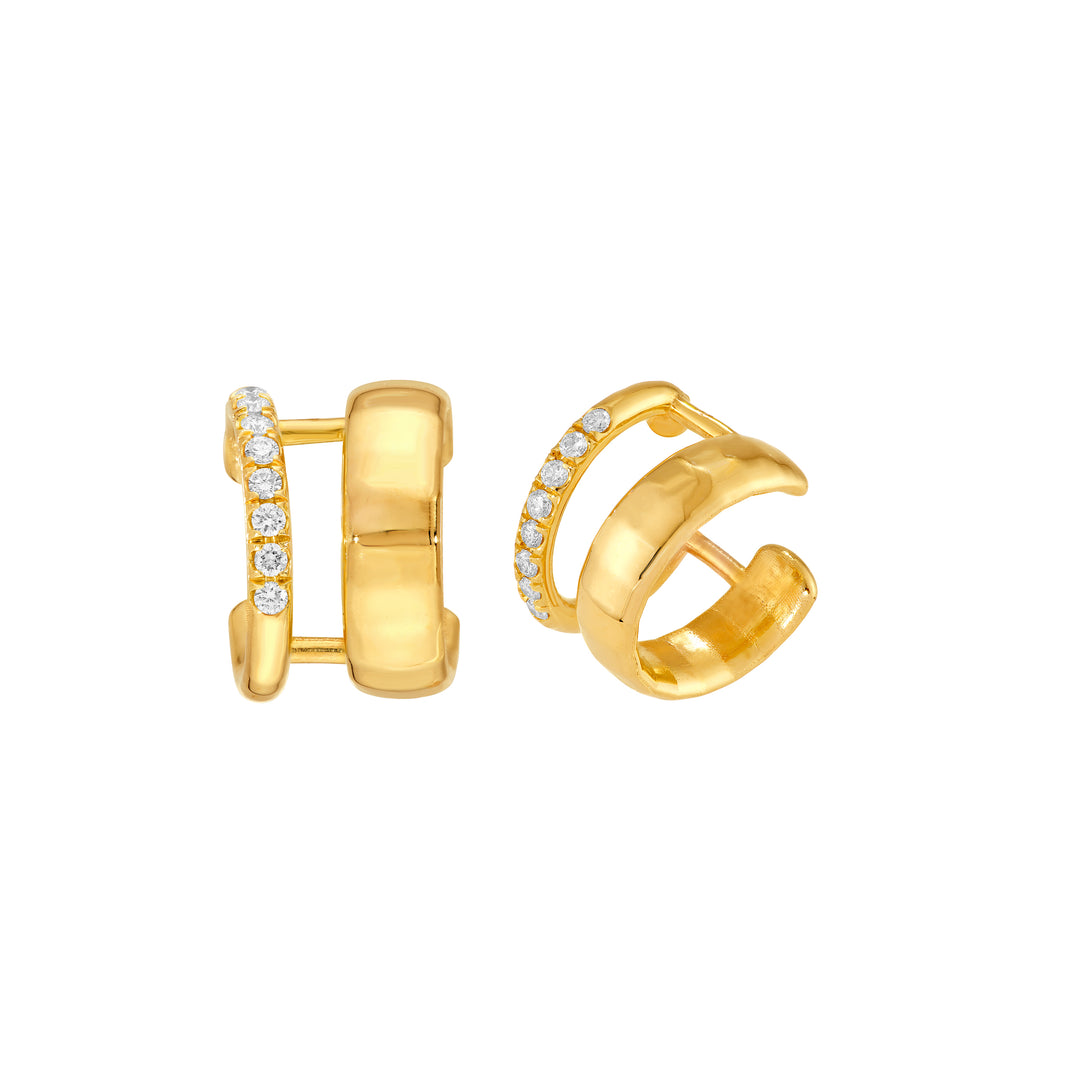 1/15tcw Diamond Double Band Ear Cuff