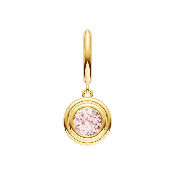 Pink Morganite Double Bezel Dangle Earrings