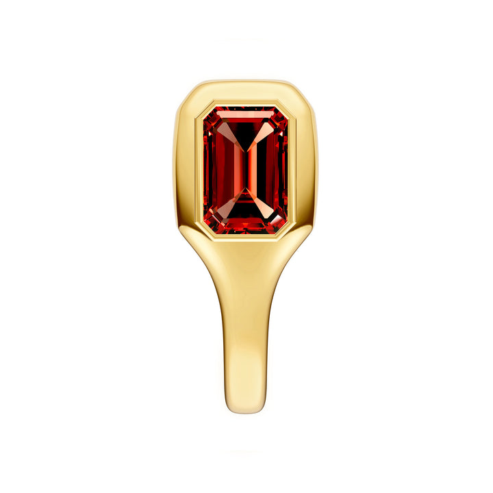 Emerald Red Garnet Bezel Stud Earrings