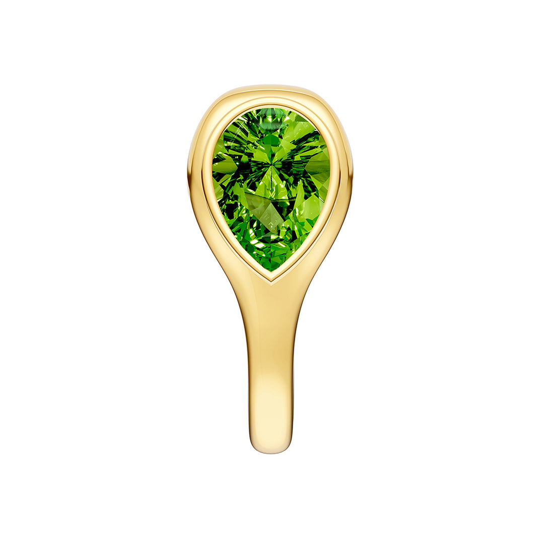 Pear Peridot Bezel Stud Earrings