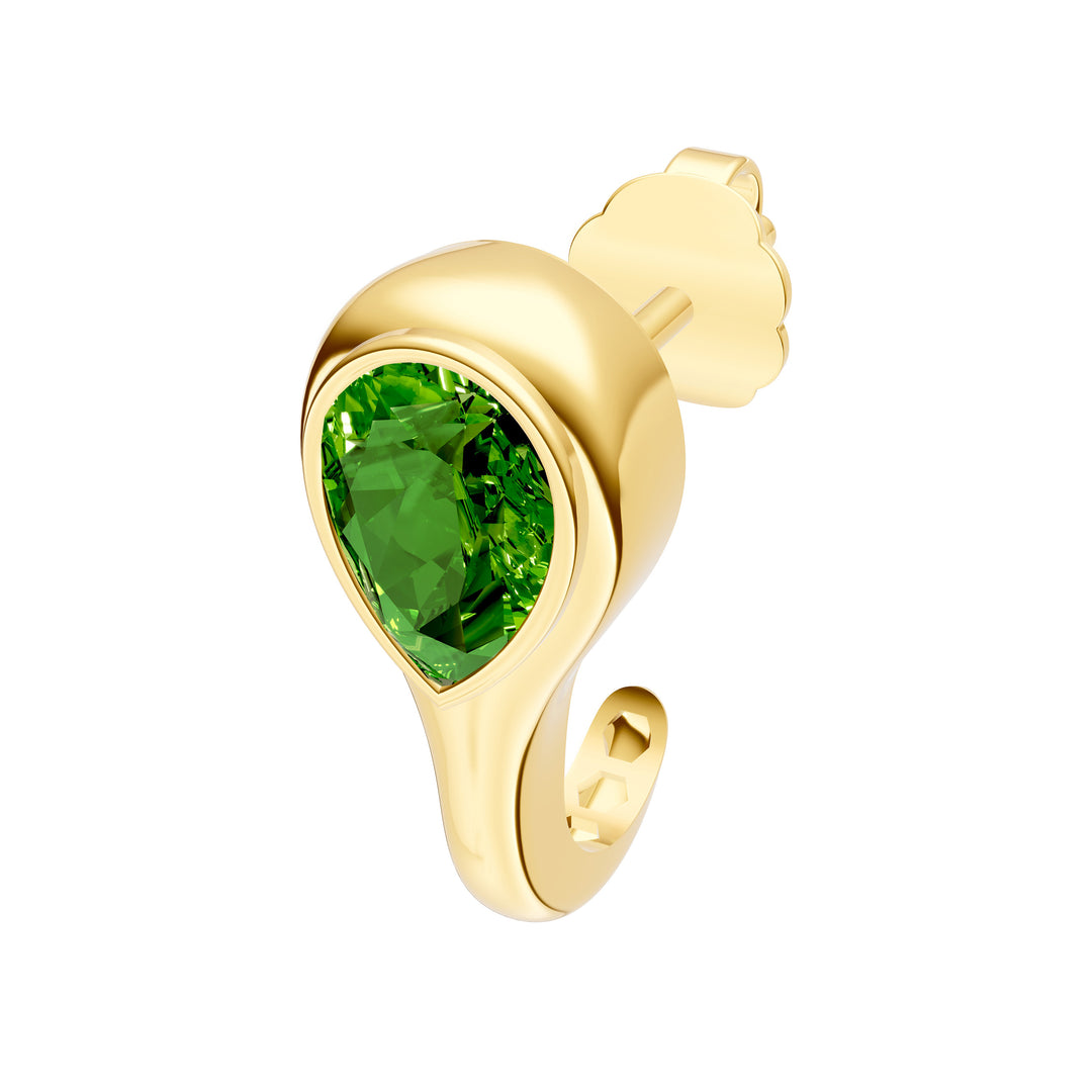 Pear Peridot Bezel Stud Earrings