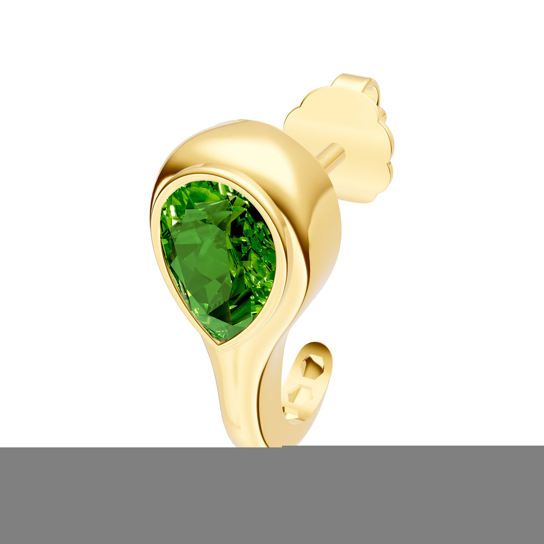 Pear Peridot Bezel Stud Earrings