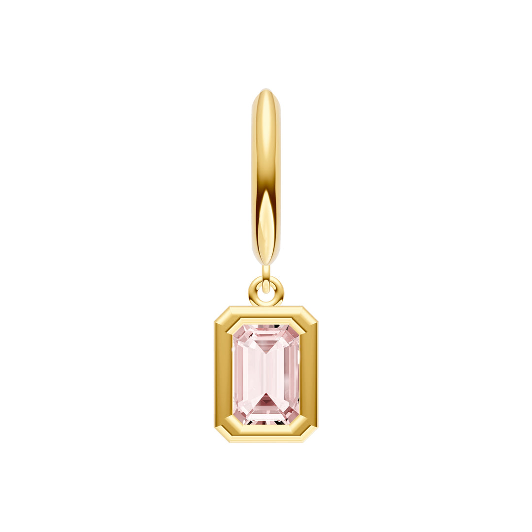 Emerald Pink Morganite Bezel Drop Earrings