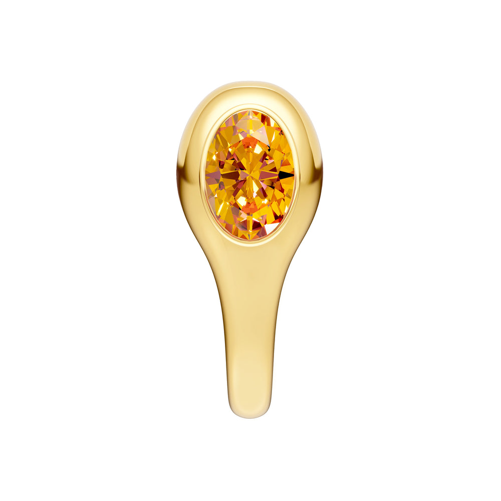 Oval Citrine Bezel Stud Earrings