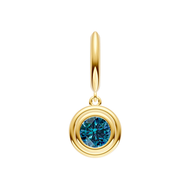 London Blue Double Bezel Dangle Earrings