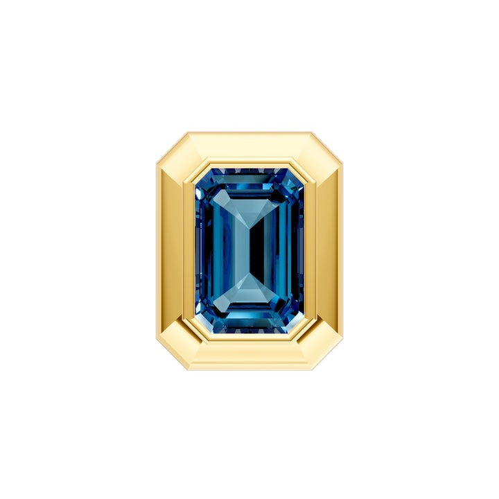 Emerald London Blue Double Bezel Stud Earrings