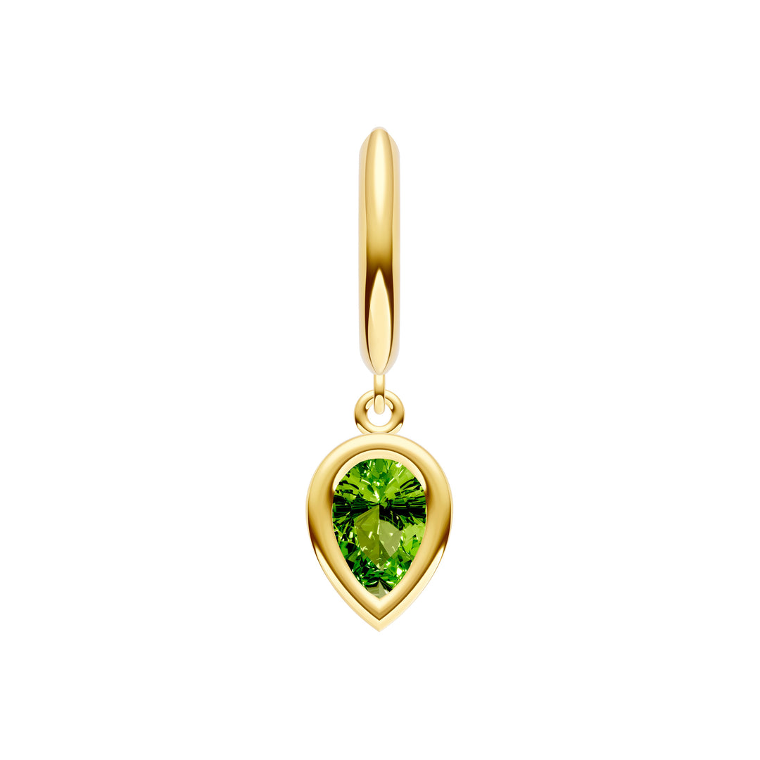 Pear Peridot Bezel Drop Earrings