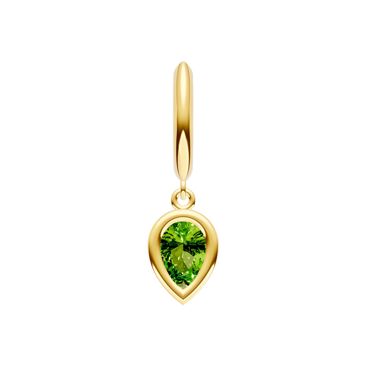 Pear Peridot Bezel Drop Earrings