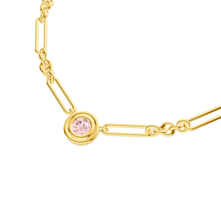 3/4tcw RD Pink Morganite 5+1 Link Necklace