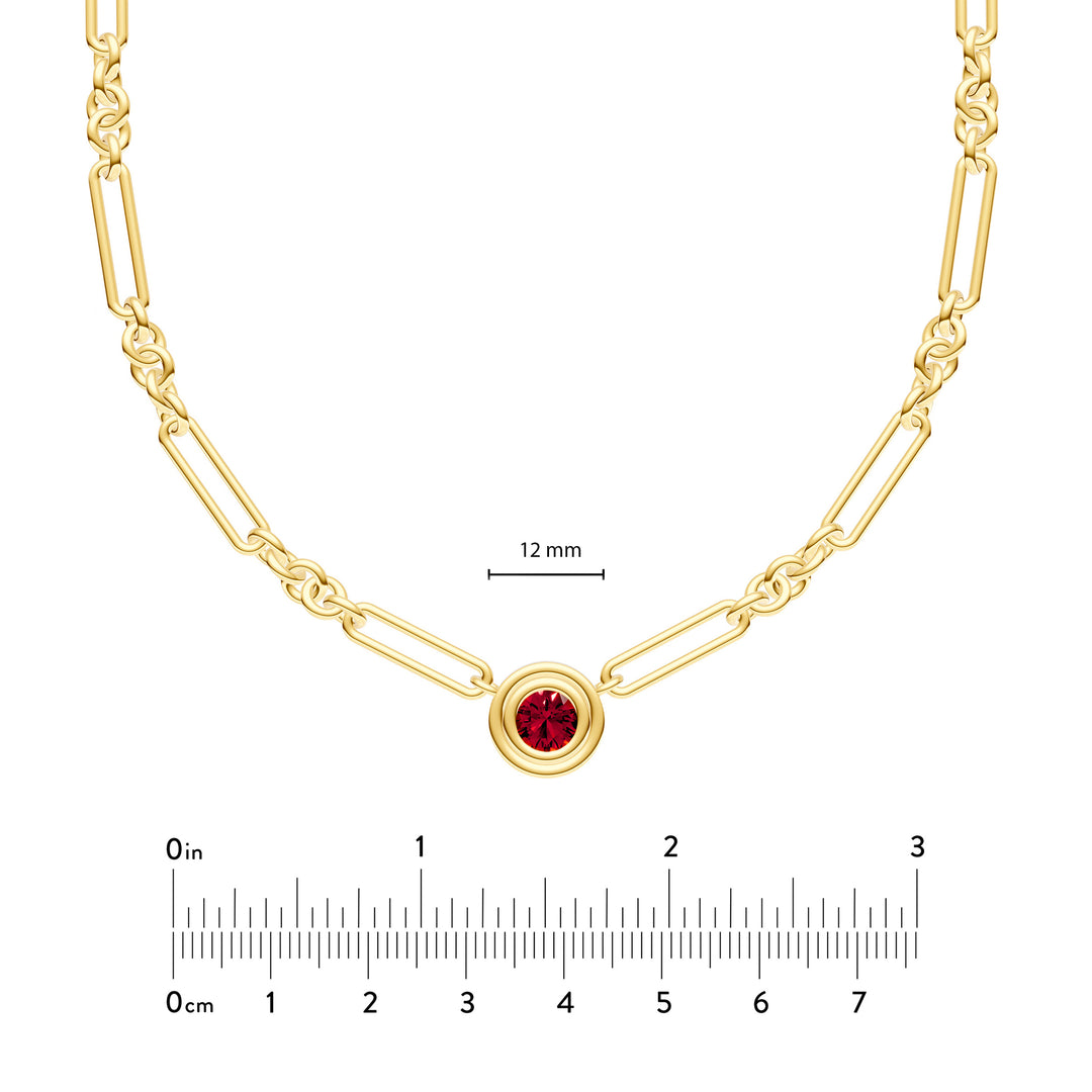 1tcw Red Garnet 5+1 Link Necklace