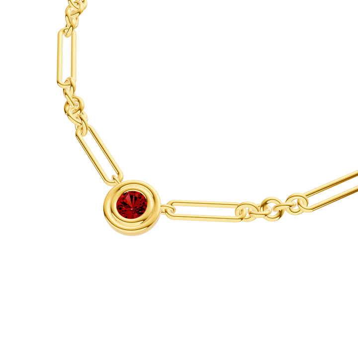 1tcw Red Garnet 5+1 Link Necklace