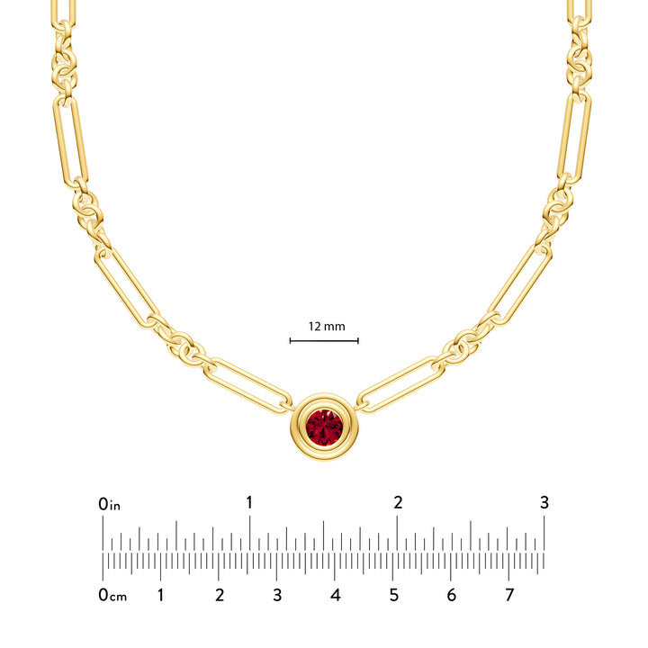1tcw Red Garnet 5+1 Link Necklace
