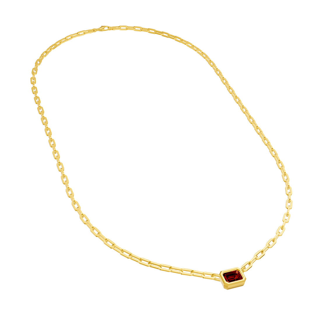 Emerald Red Garnet Pendant Forzentina Necklace