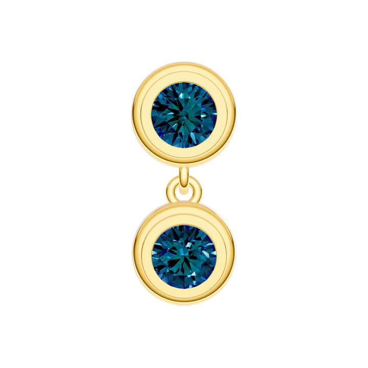Double Round London Blue Dangle Earrings