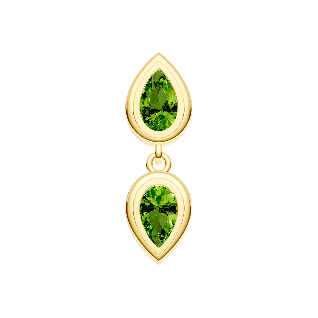 Double Pear Peridot Dangle Earrings