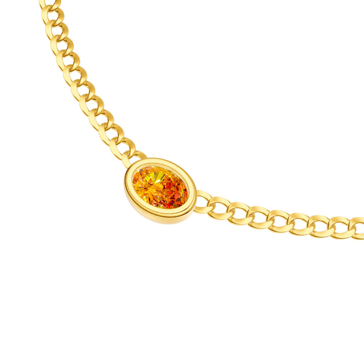 Oval Citrine Curb Necklace