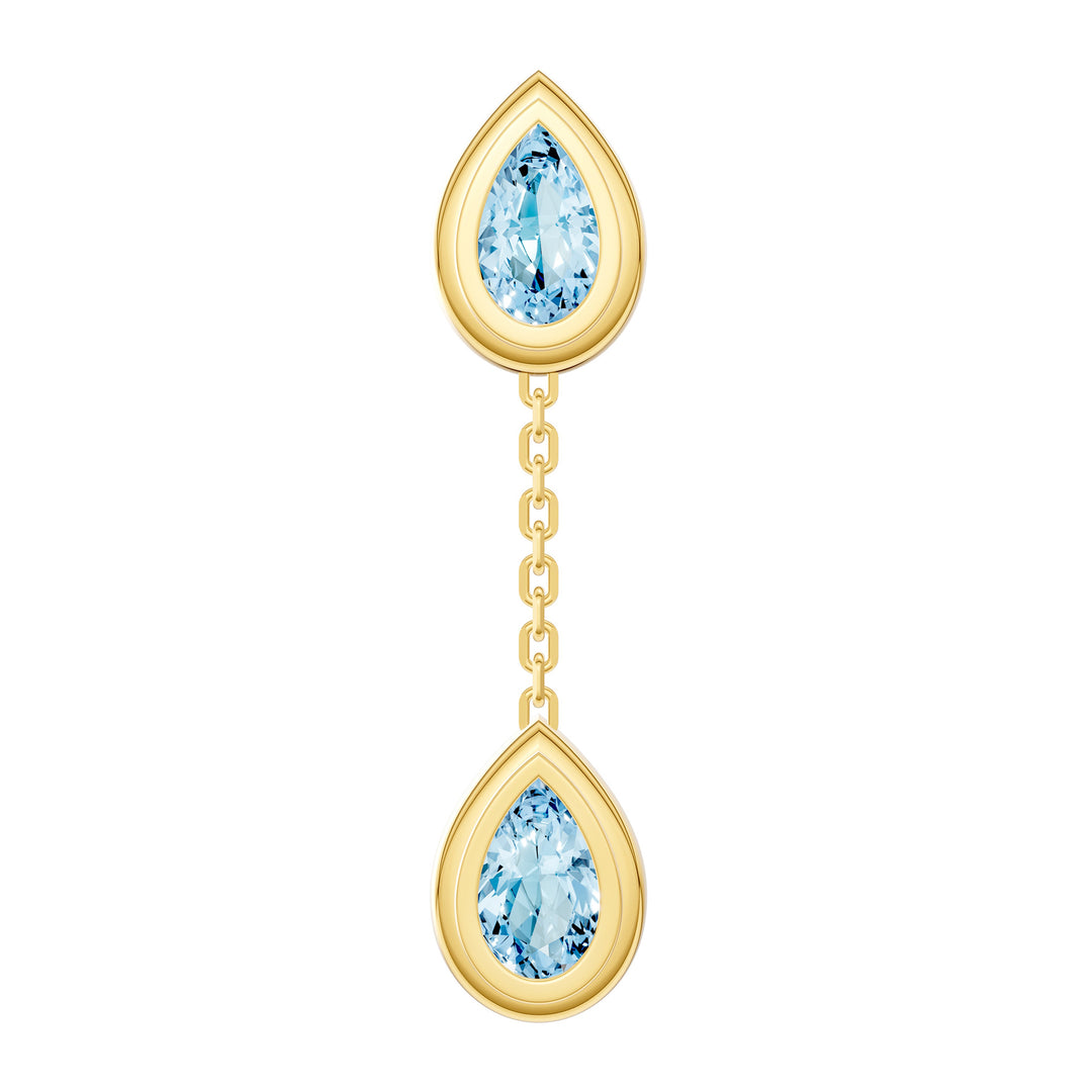 Double Pear Sky Blue Dangle Earrings