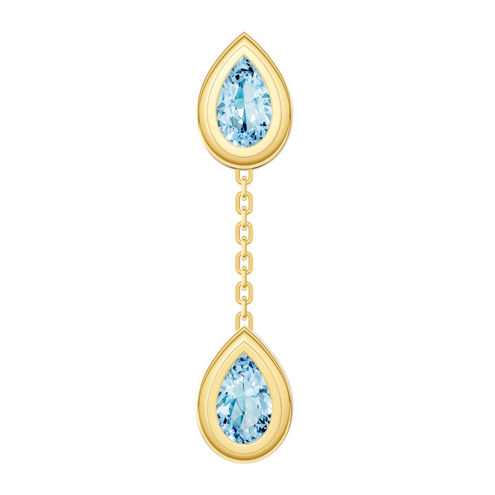 Double Pear Sky Blue Dangle Earrings