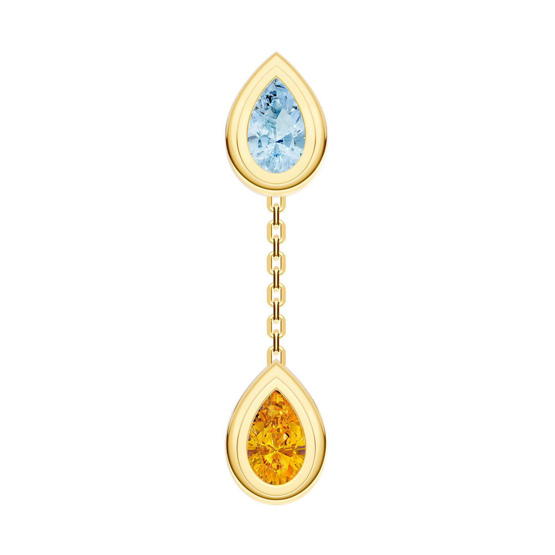 Pear Sky Blue & Citrine Earrings
