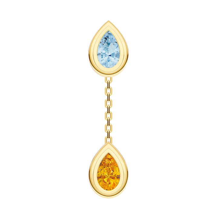 Pear Sky Blue & Citrine Earrings