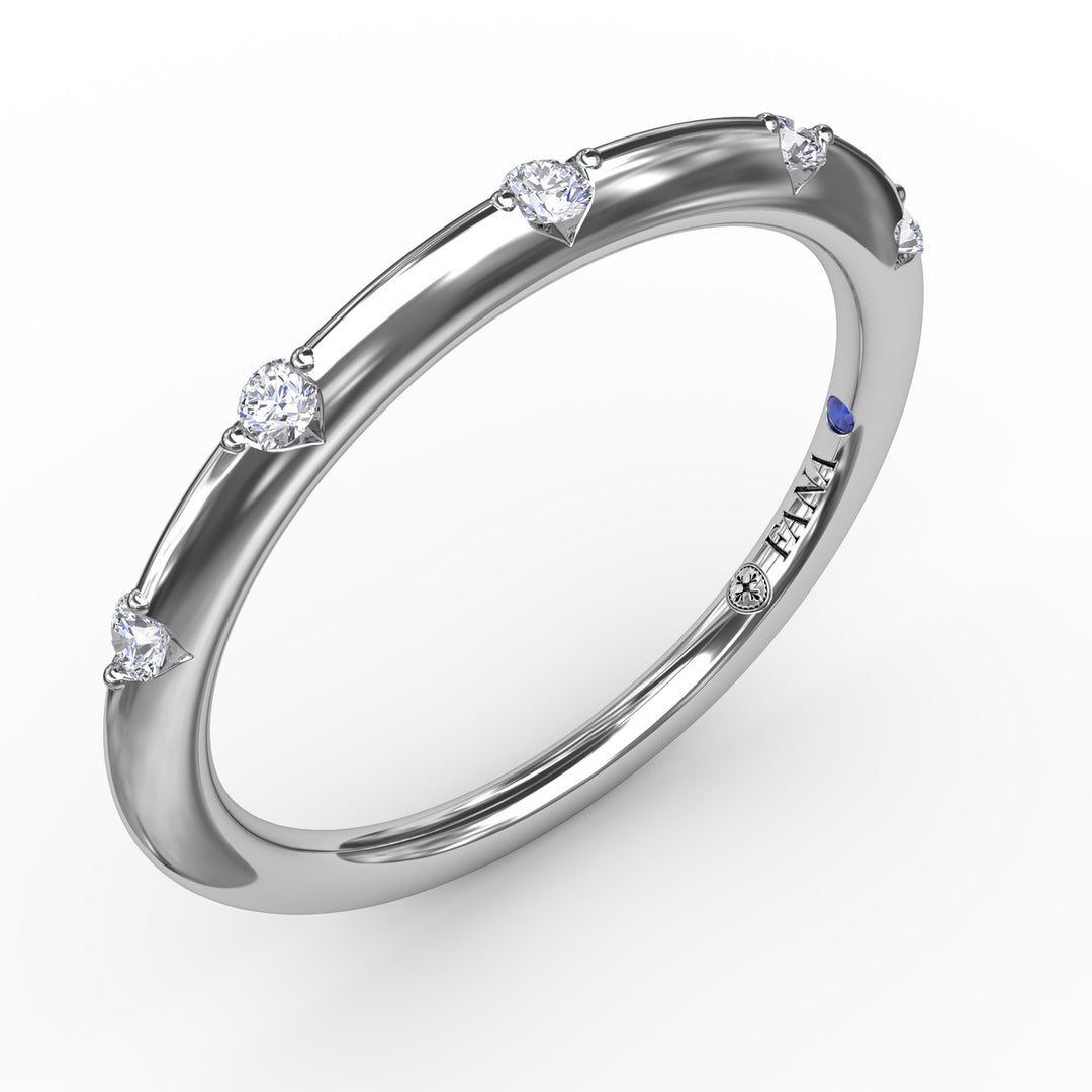 Raindrop Diamond Wedding Band