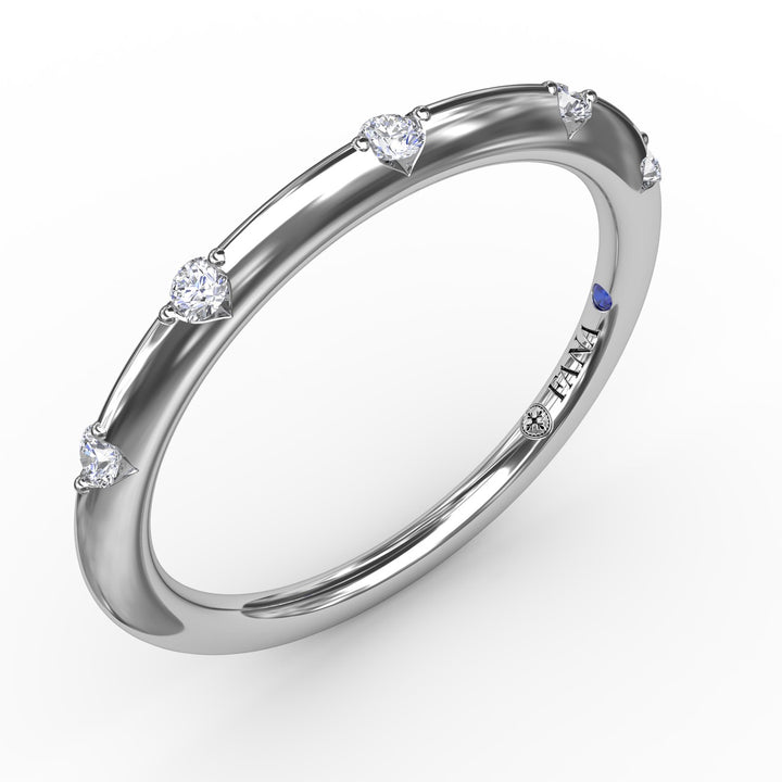 Raindrop Diamond Wedding Band