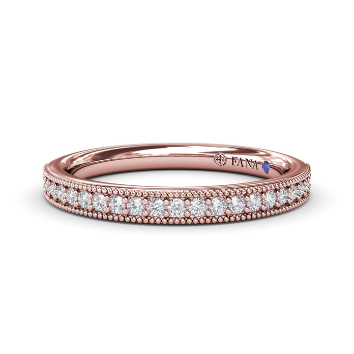 Milgrain and Diamond Wedding Band