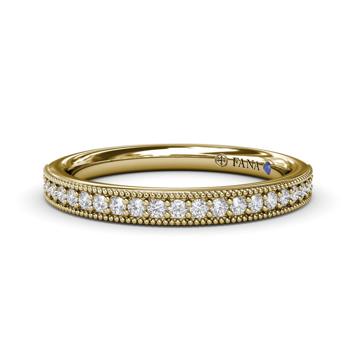 Milgrain and Diamond Wedding Band