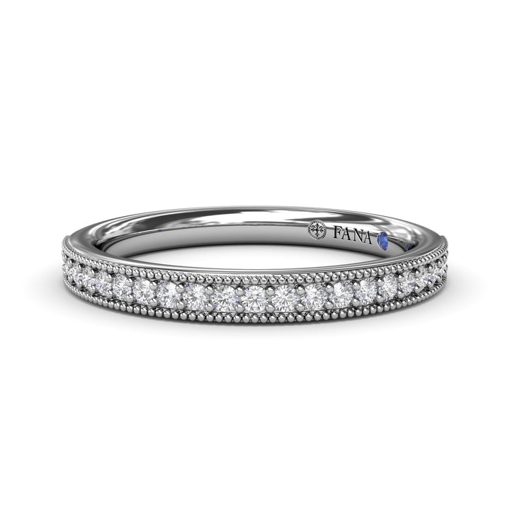 Milgrain and Diamond Wedding Band