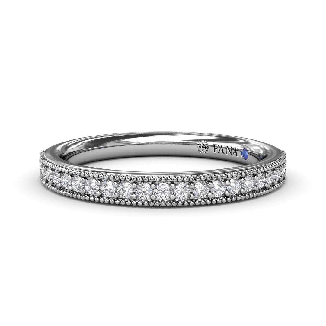 Milgrain and Diamond Wedding Band