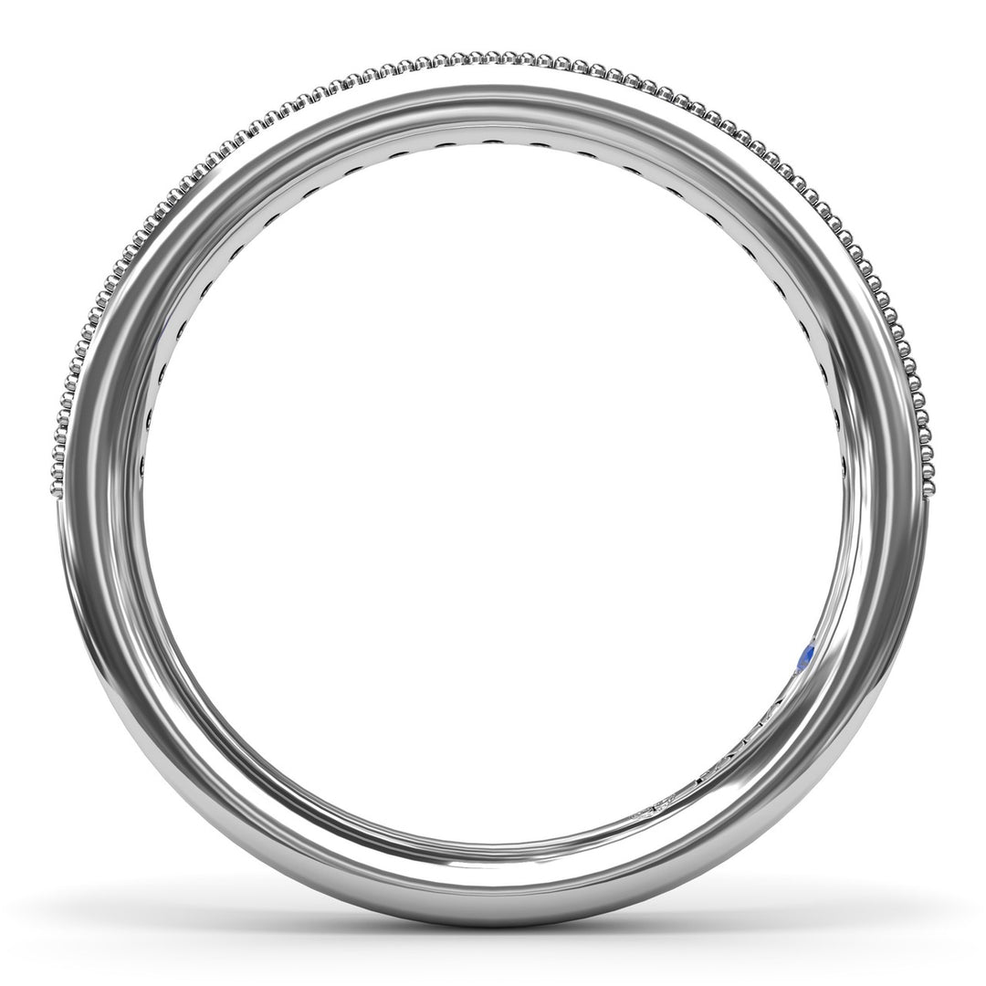 Milgrain and Diamond Wedding Band