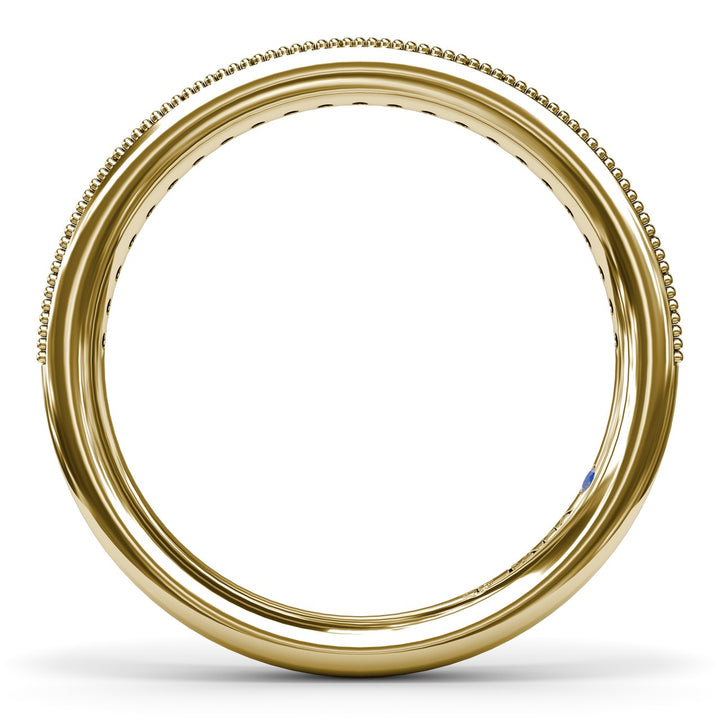 Milgrain and Diamond Wedding Band