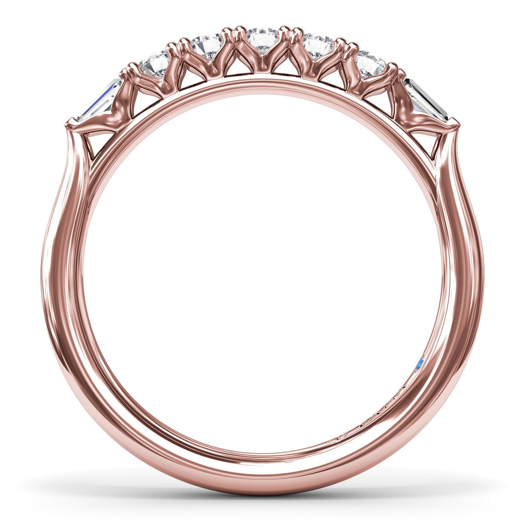 Round and Tapered Baguette Diamond Wedding Band