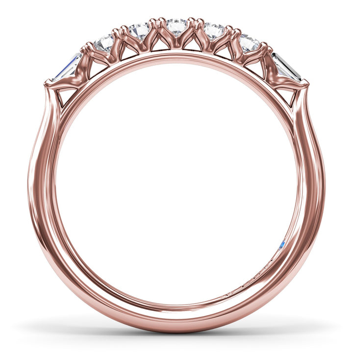 Round and Tapered Baguette Diamond Wedding Band